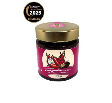 Čatní z dračího ovoce se svatojánskými ořechy