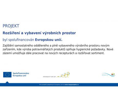 Rozšíření a vybavení výrobních prostor
